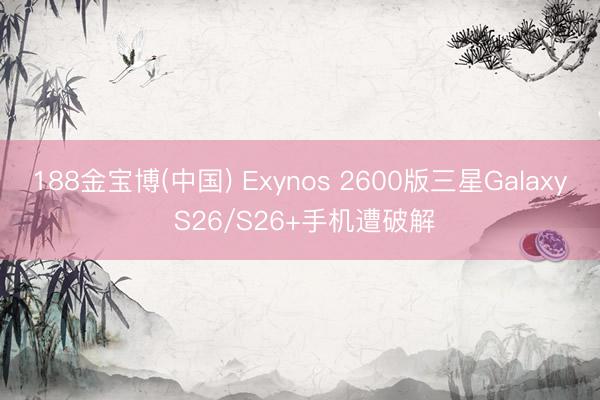 188金宝博(中国) Exynos 2600版三星Galaxy S26/S26+手机遭破解