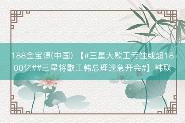188金宝博(中国) 【#三星大歇工亏蚀或超1800亿##三星将歇工韩总理遑急开会#】韩联