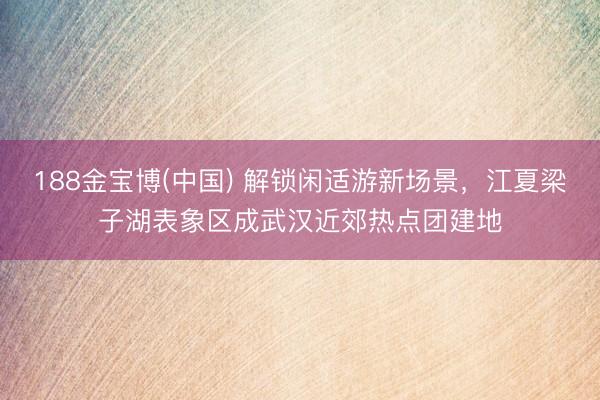 188金宝博(中国) 解锁闲适游新场景,江夏梁子湖表象区成武汉近郊热点团建地