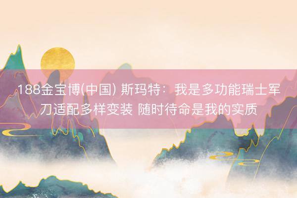 188金宝博(中国) 斯玛特：我是多功能瑞士军刀适配多样变装 随时待命是我的实质