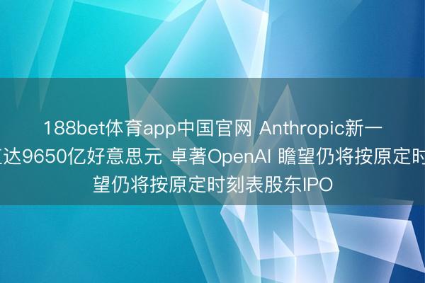 188bet体育app中国官网 Anthropic新一轮融资后估值达9650亿好意思元 卓著OpenAI 瞻望仍将按原定时刻表股东IPO