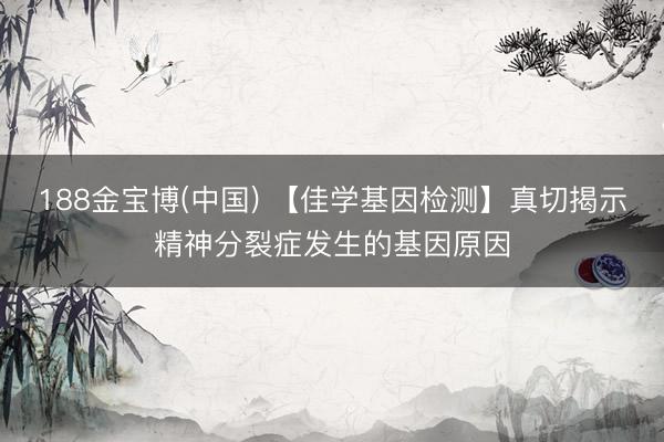 188金宝博(中国) 【佳学基因检测】真切揭示精神分裂症发生的基因原因