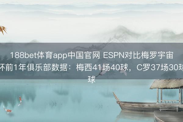 188bet体育app中国官网 ESPN对比梅罗宇宙杯前1年