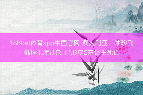 188bet体育app中国官网 澳大利亚一袖珍飞机撞机库动怒 已形成2东谈主死亡