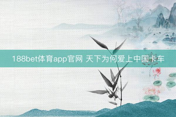188bet体育app官网 天下为何爱上中国卡车